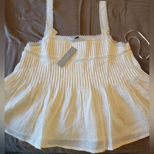 J. Crew Cream Lace Trim Tank Top